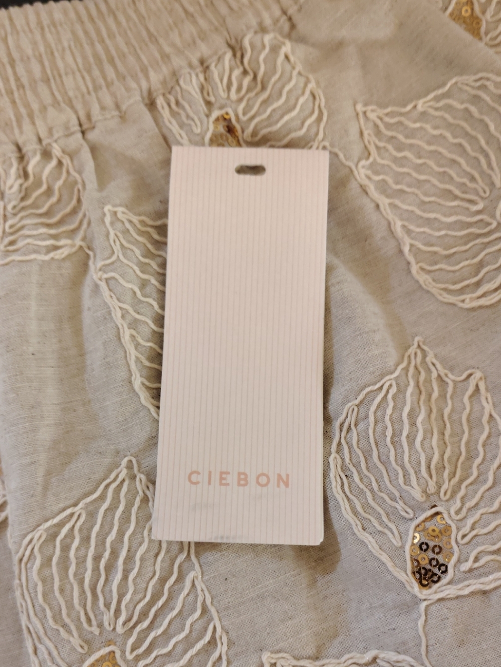Ciebon Elmira Sequin Linen & Cotton Miniskirt. Size L - Picture 7 of 11